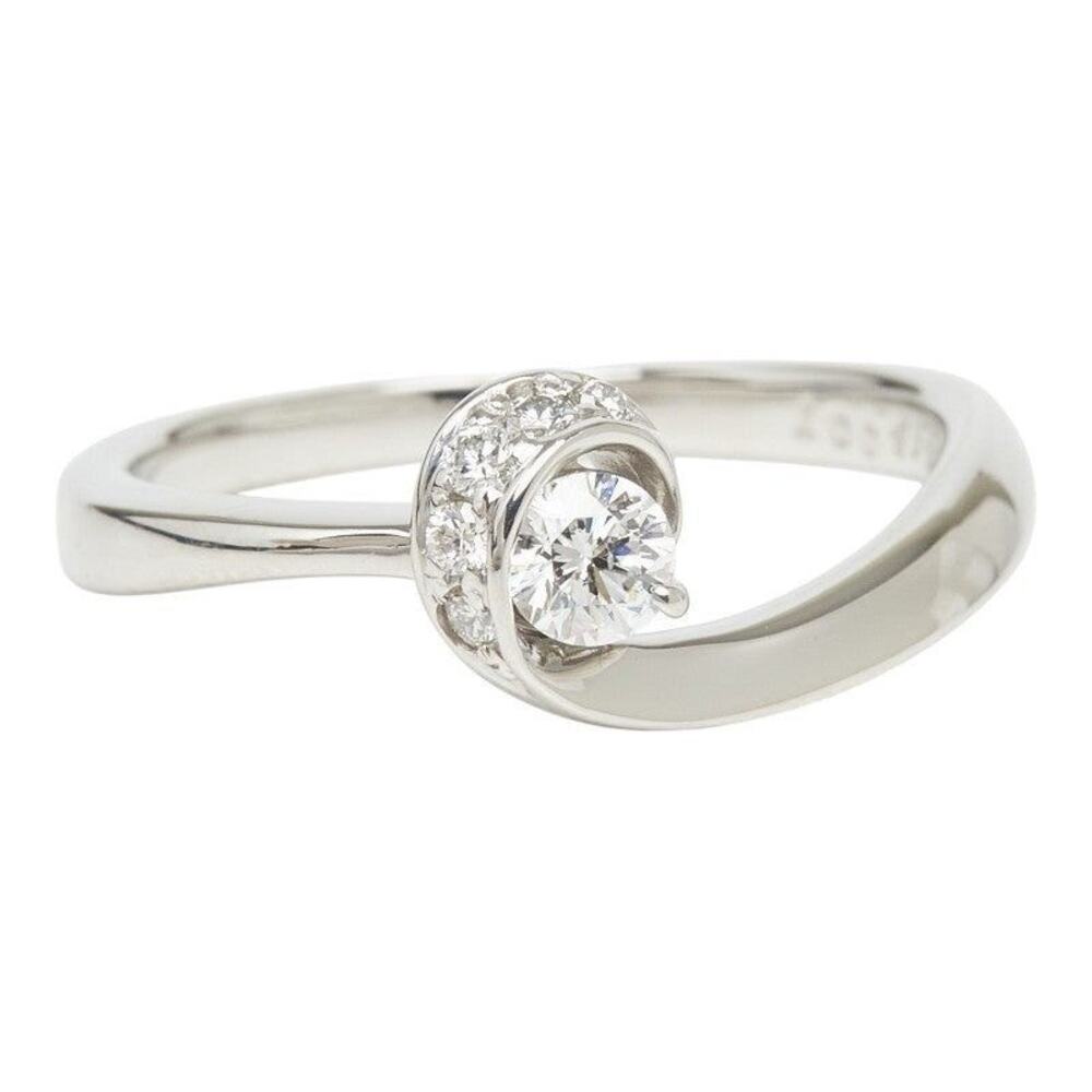 Diamond 0.18ct 0.07ct Ring 14.5 Platinum 900 Silver